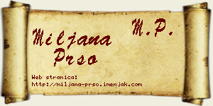 Miljana Pršo vizit kartica